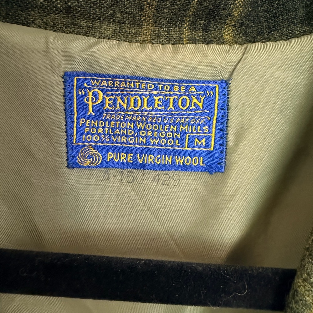 Pendleton Vintage Men’s 100% Virgin Wool Plaid Shirt Jacket 60’s-70’s. Size M - Picture 4 of 7